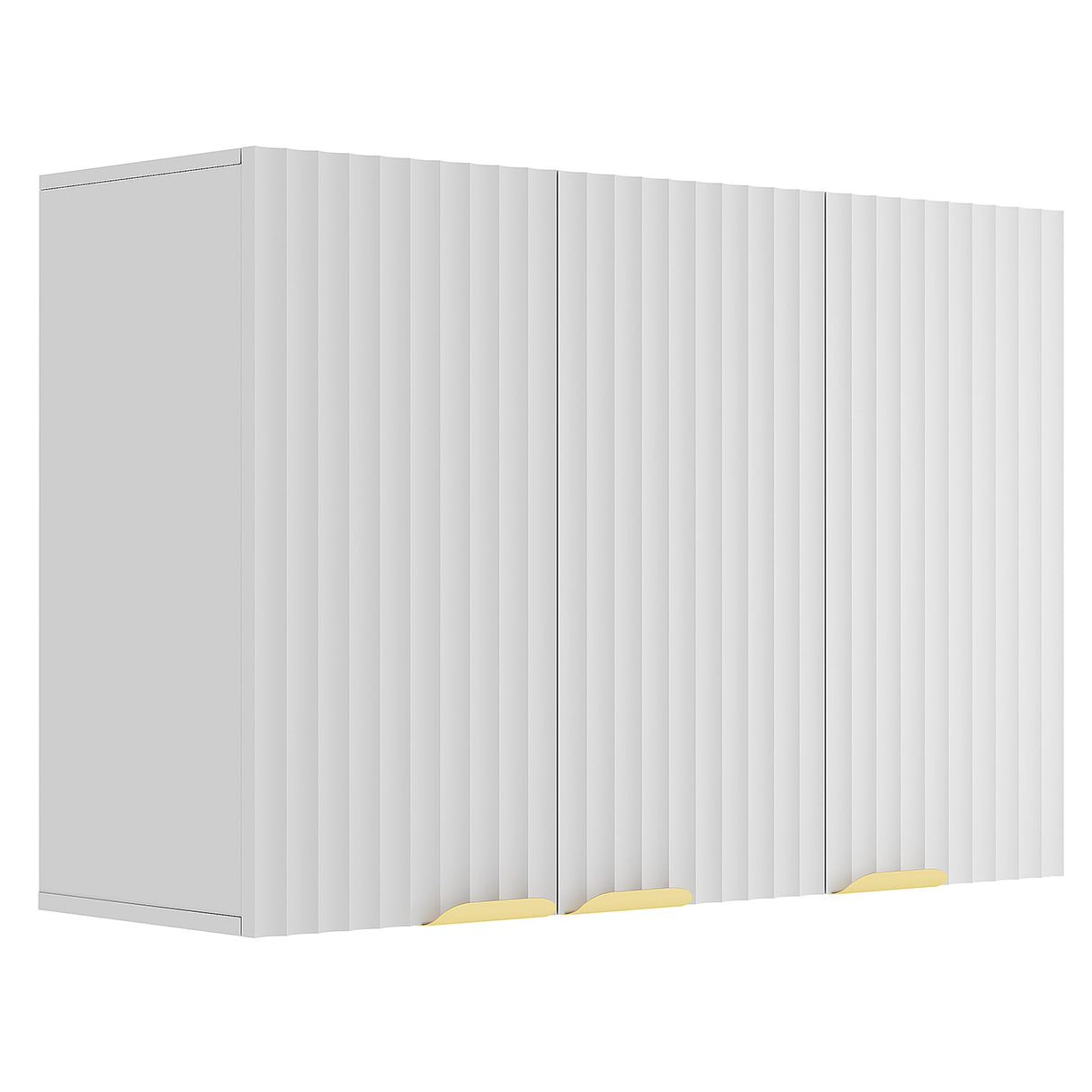 ChooChoo 3-Door Bathroom Wall Cabinet, Fluted Kitchen Wall Cabinet with Adjustable Shelf, Wall Mounted Storage Cupboard for Bathroom, Laundry Room, Entryway, Garage, White ChooChoo