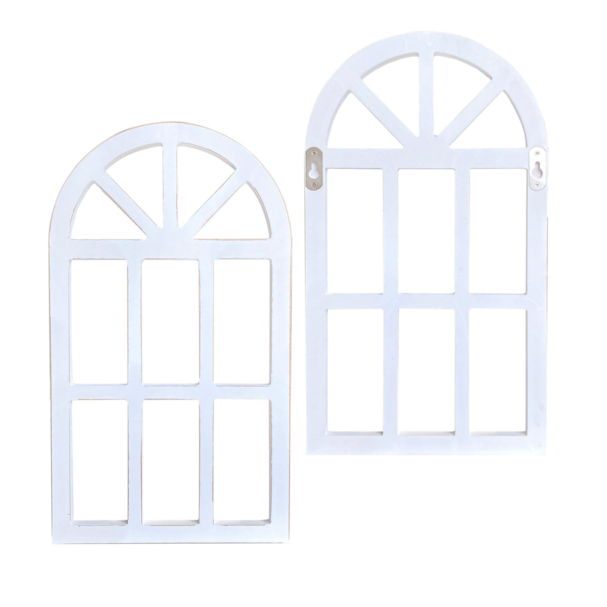 Cregugua 2-Pack Rustic Wood Arch Window Frame for Wall Decor 9x15.8 In Cregugua
