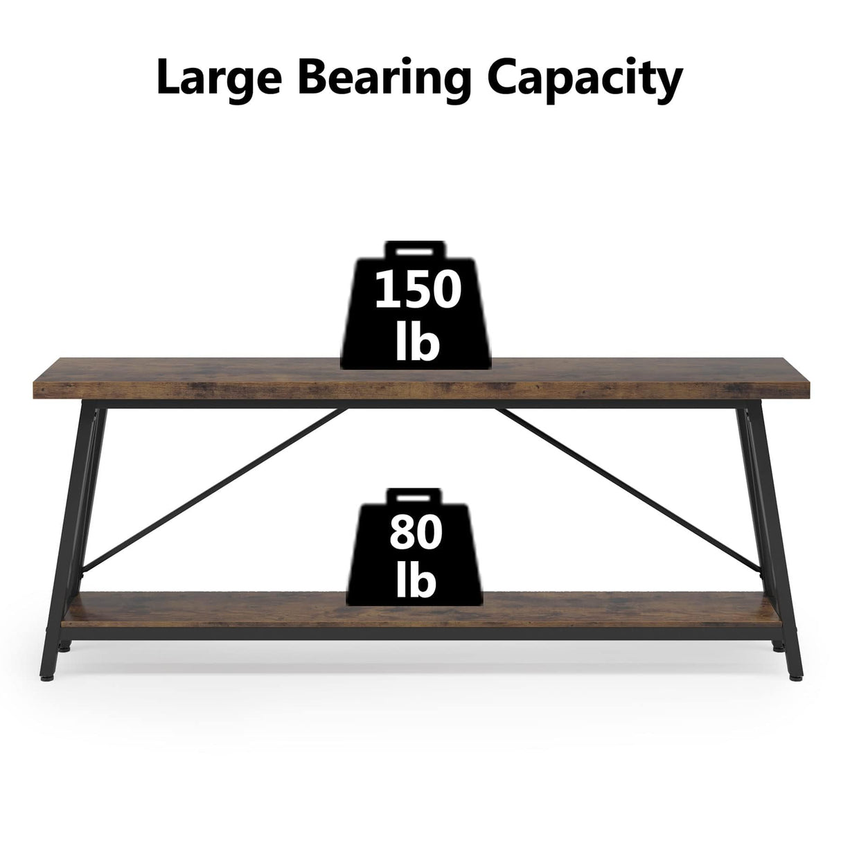 Tribesigns 70.9 Inches Extra Long Sofa Table Behind Couch, Industrial Entry Console Table for Hallway, Entryway & Living Room, Dark Brown Tribesigns