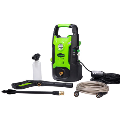 Greenworks 1600 PSI (1.2 GPM) Electric Pressure Washer (Ultra Compact, Lightweight, 20 FT Tangle-Free Hose, 35 FT Power Cord) Great For Cars, Fences, Patios, Driveways, Decks and Patios