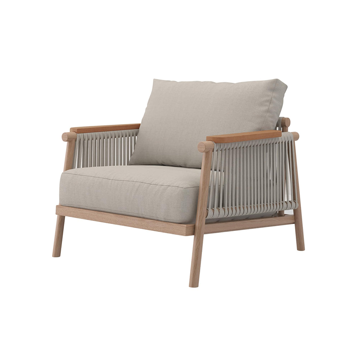 Acanva Modern All-Weather Aluminum Outdoor Patio Sofa with Thick Cushions, Olefin Fabric Sunroom Backyard Furniture, Light Khaki, Armchair Acanva