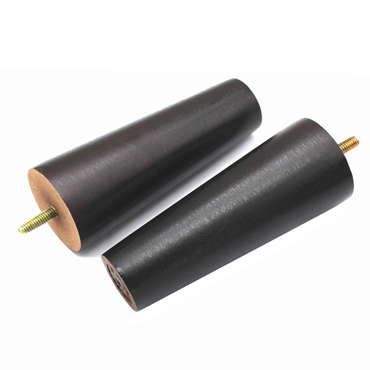 WEICHUAN Round Solid Wood Dark Walnut Finish Replacement Sofa Couch Chair Ottoman Loveseat Coffee Table Cabinet Furniture Wood Legs Wood Furniture Legs(6" Set of 4) WEICHUAN