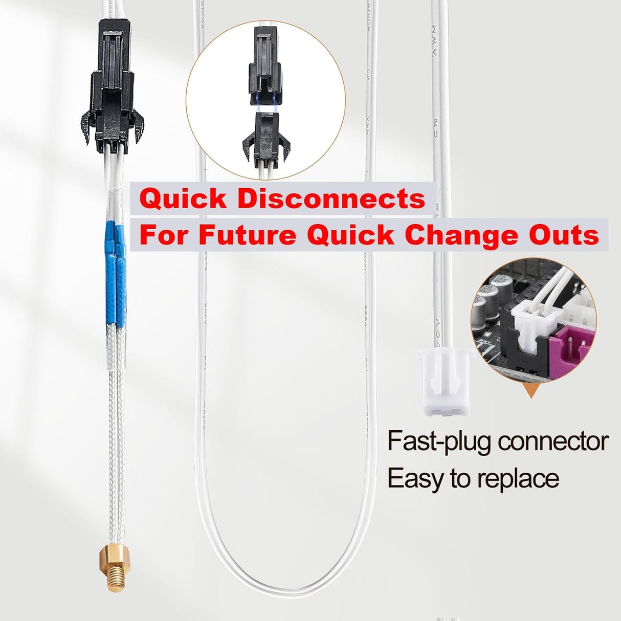 5Aplusreprap Ender 3 Hotend Upgrade: M3 Stud Thermistor,Fast Replaced, Compatible for Creality Ender 3 V2/Pro,CR-10 J-Head Hotend Replacement, Assembled Extruder 3D Printer Hot end Kit 24V 40W SAPLUSREPRAP