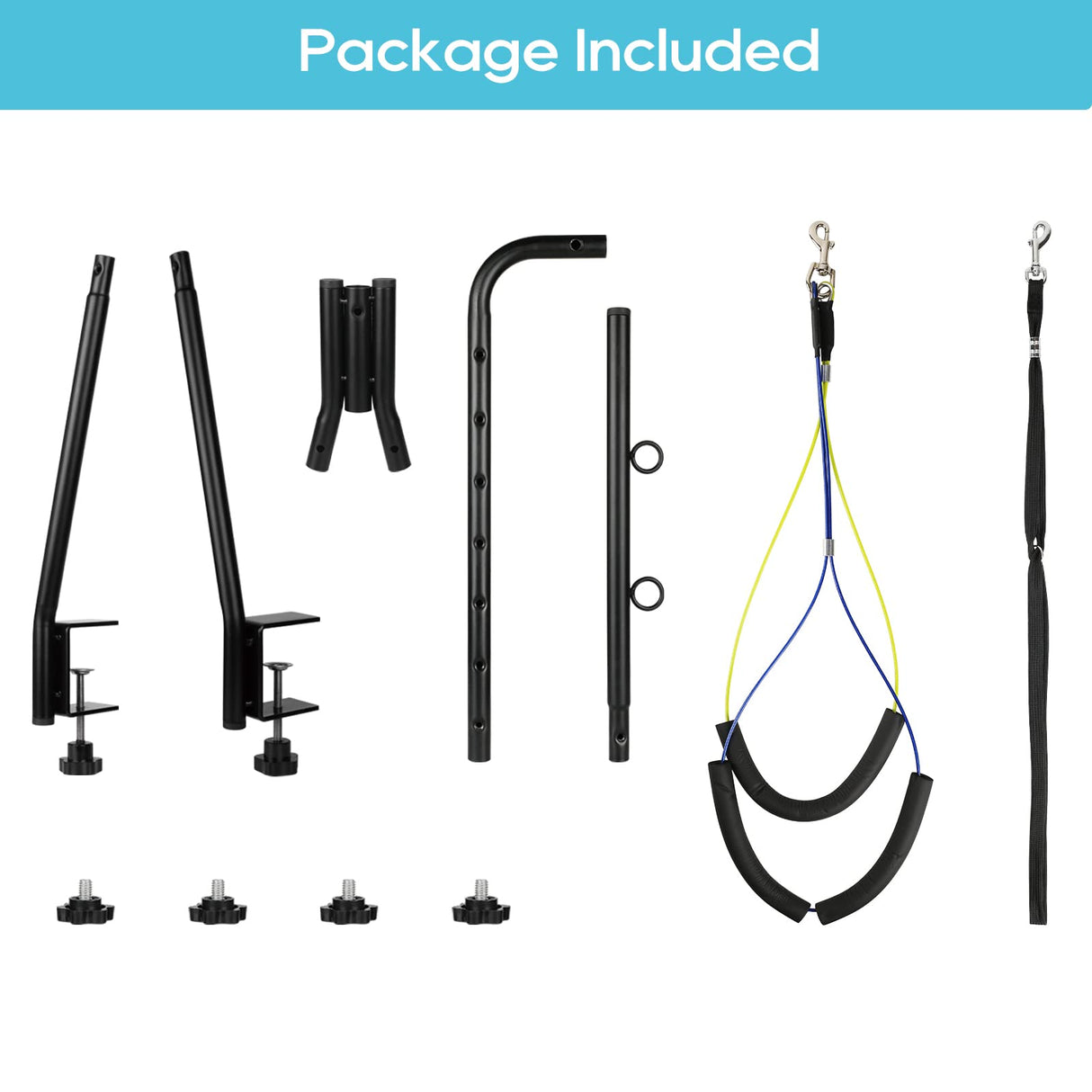 WeGXY Dog Grooming Table Arm, 35" Height Adjustable Pet Grooming Arm with Double Clamp for Small and Medium Dogs,Grooming Loop Noose and No Sit Haunch Holder WeGXY