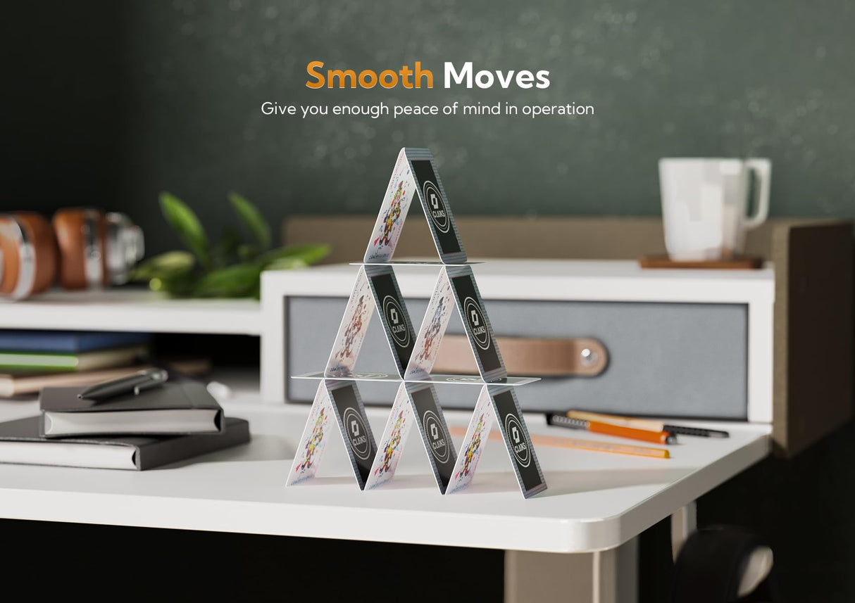 Claiks Standing Desk with Drawers, Stand Up Electric Standing Desk Adjustable Height, Sit Stand Desk with Storage Shelf and Splice Board, 48 Inch, White Claiks