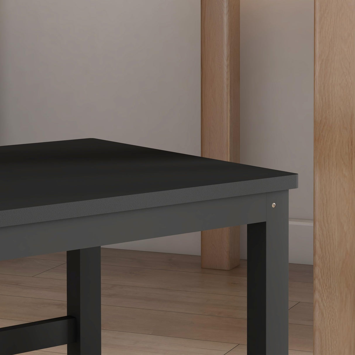 HOMCOM Dining Chairs, Set of 2 Farmhouse Kitchen & Dining Room Chairs with Slat Back, Pine Wood Seating for Living Room, Black HOMCOM