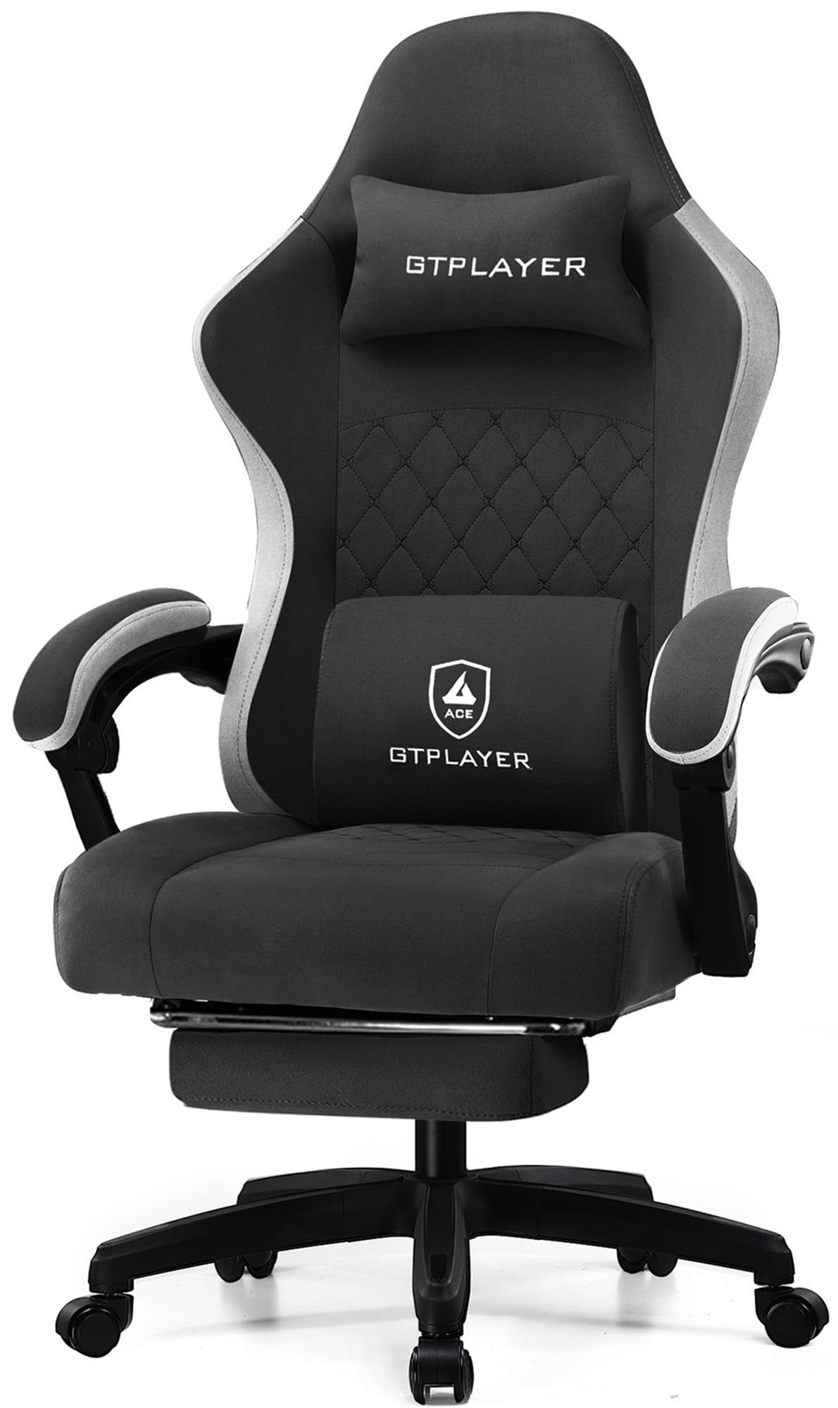 GTPLAYER Gaming Chair, Computer Office Chair with Pocket Spring Cushion, Linkage Armrests and Footrest, High Back Ergonomic Computer Chair with Lumbar Support Task Chair with Footrest (Black) GTPLAYER