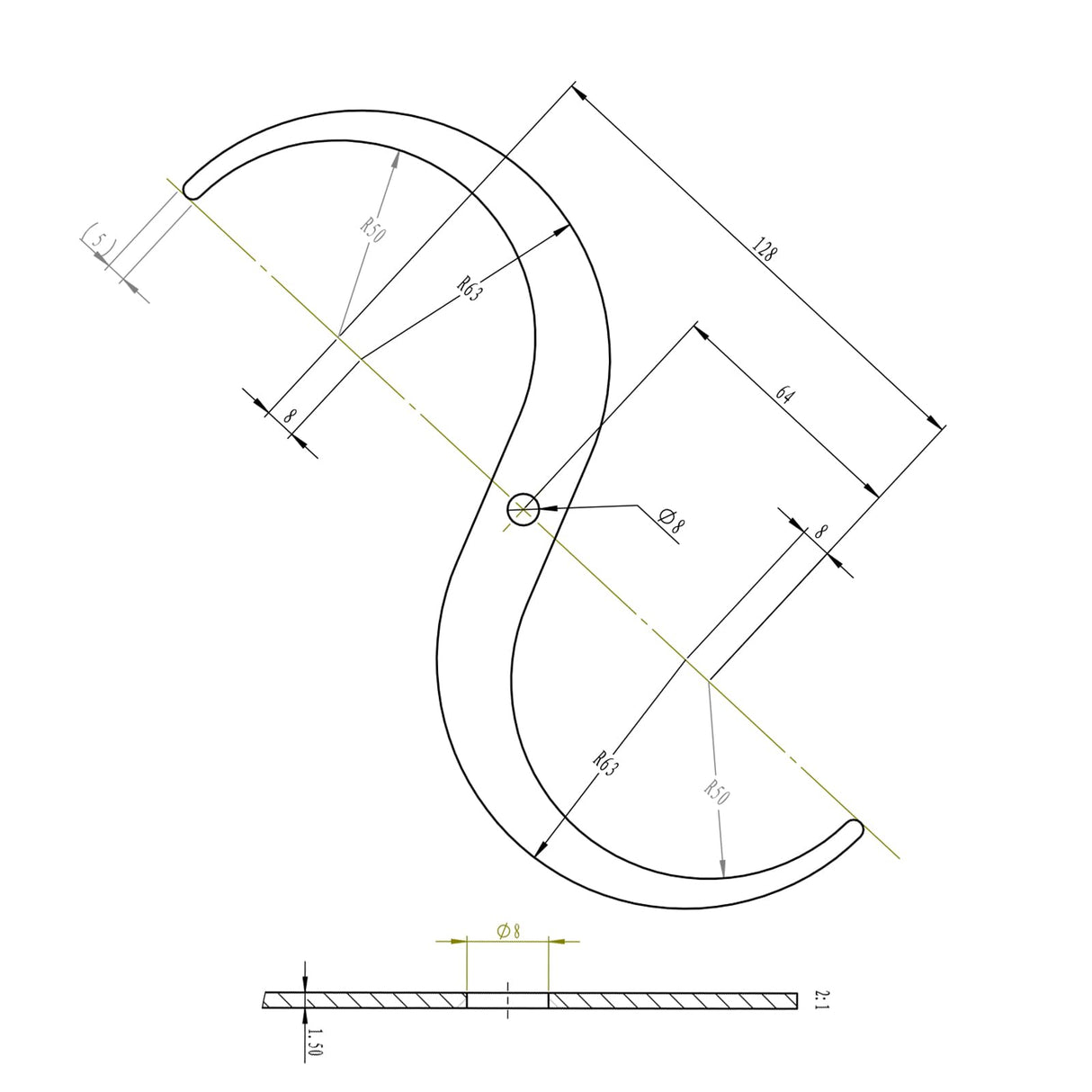 BMWOOD DEC240 Woodturning Double Ended Bowl Calipers Stainless Steel, Woodworking Caliper Tools. BMWOOD