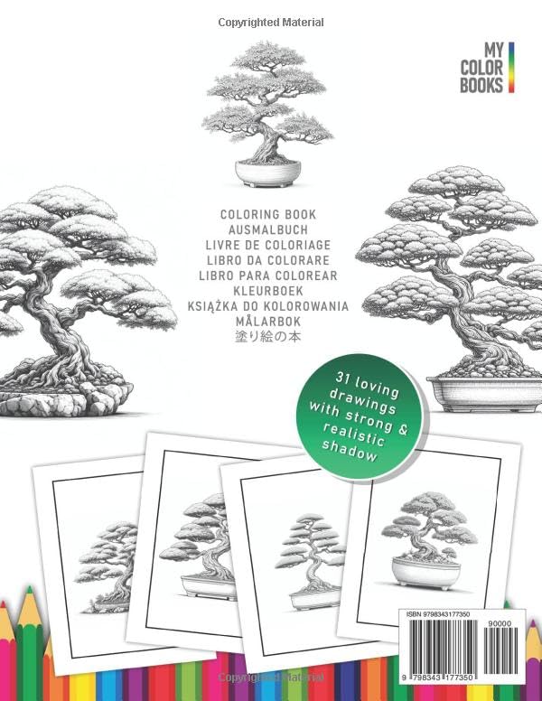 Bonsai Trees | Coloring Book: For Adults & Children | The perfect Gift for Nature Lovers (Plants | Coloring Books) WoodArtSupply