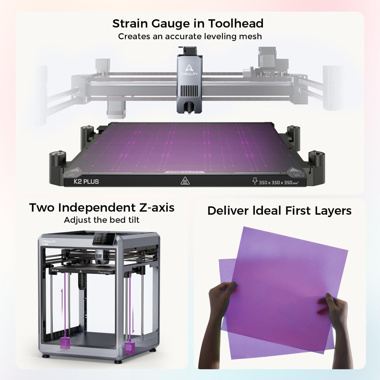 Creality K2 Plus 3D Printer, High-Speed 600mm/s Printing, Dual AI Cameras, Full-Auto Leveling, Large Build Volume 350×350×350mm, Precision Up to 0.05mm Creality