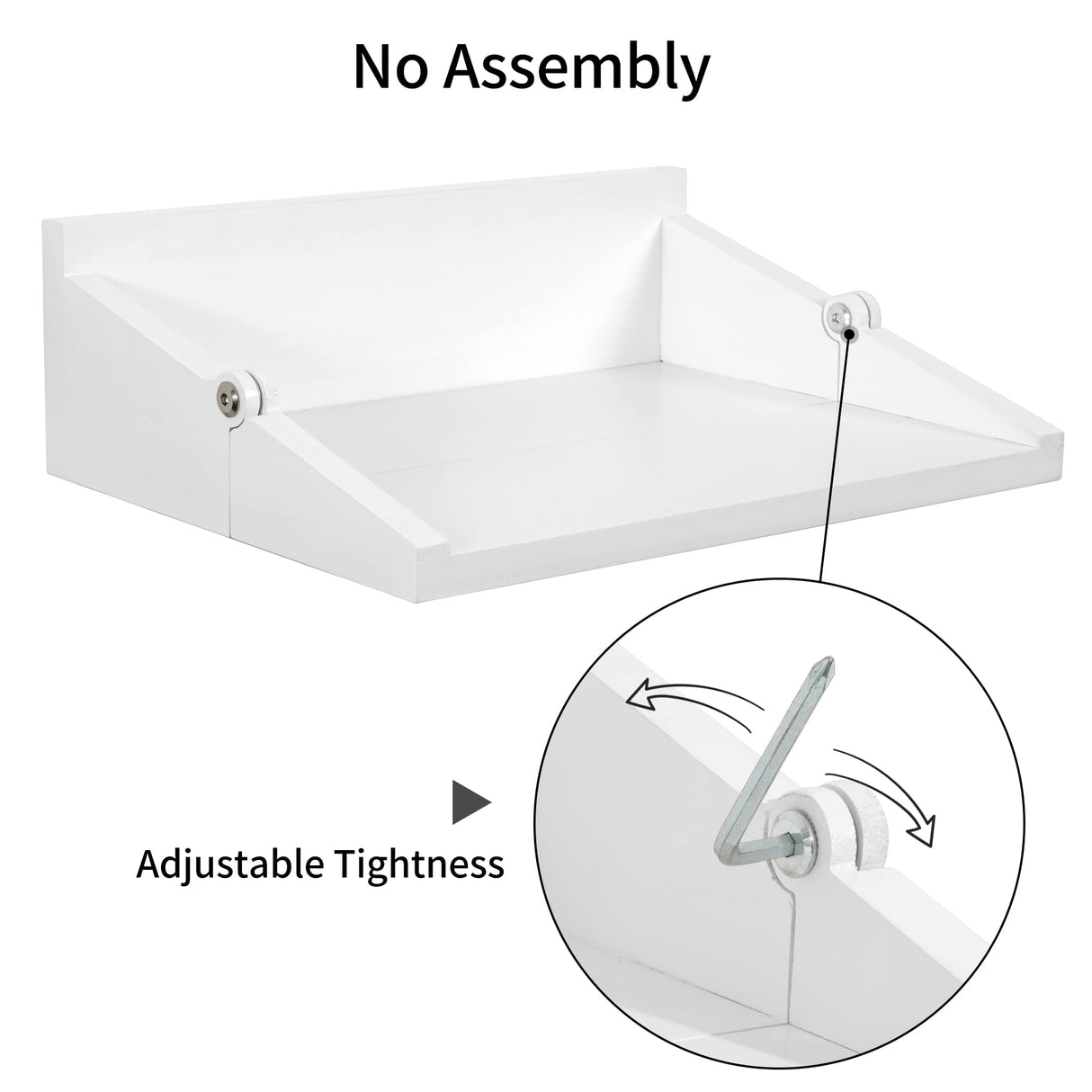 SUMGAR Floating Nightstand White Modern Bedside Table Organiser Fully Assembled Shelf Small Spaces Wall Mounted Storage Wood Furniture for Bedroom Home Decor 13 Inch Wide SUMGAR