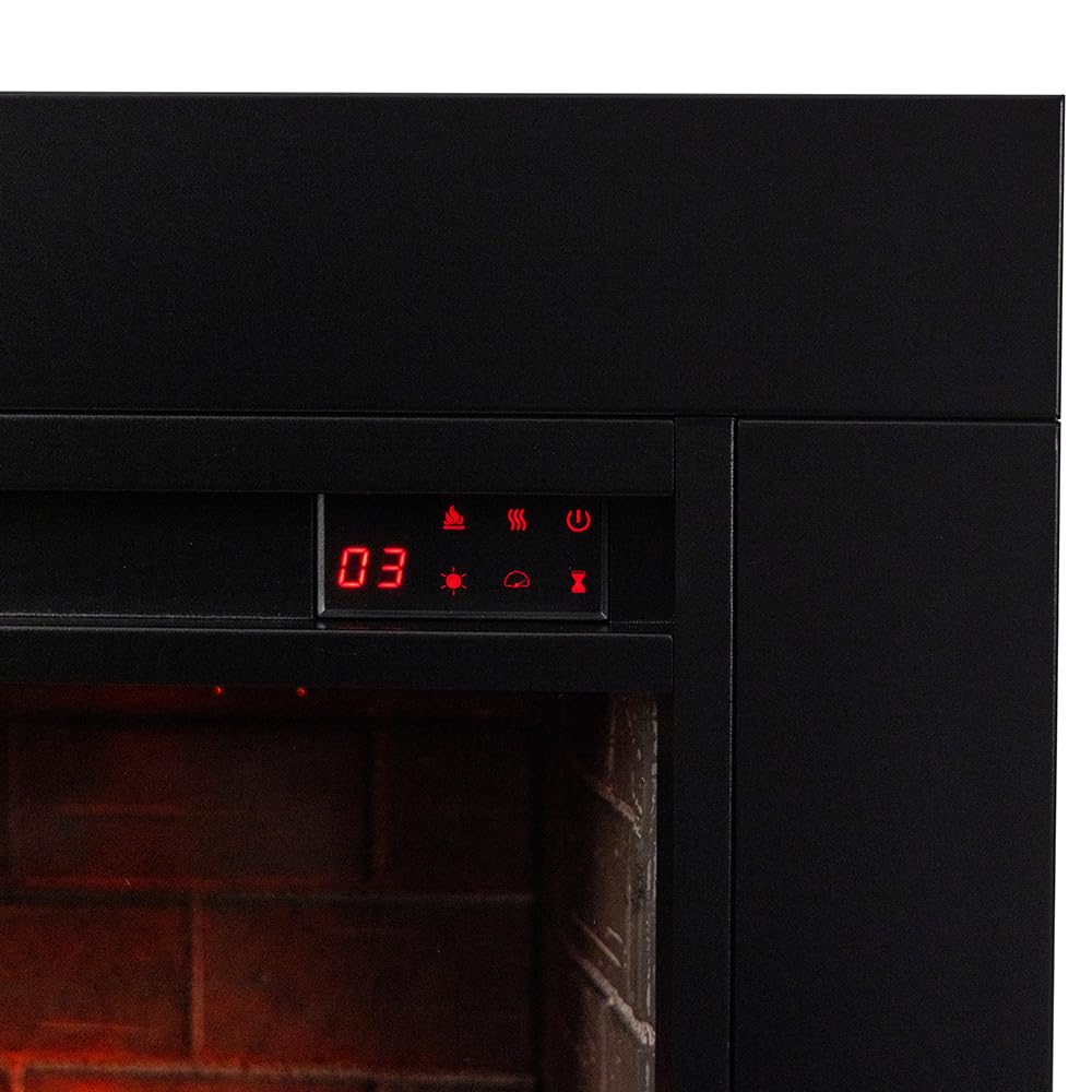 Modern Ember Uptown 33" Smart Electric Fireplace Insert with 3" Trim Kit, Compatible with Alexa and Google Assistant - Includes Remote, 1,000 Sq Ft Electric Heater with Realistic Ember Bed & Log Set Modern Ember