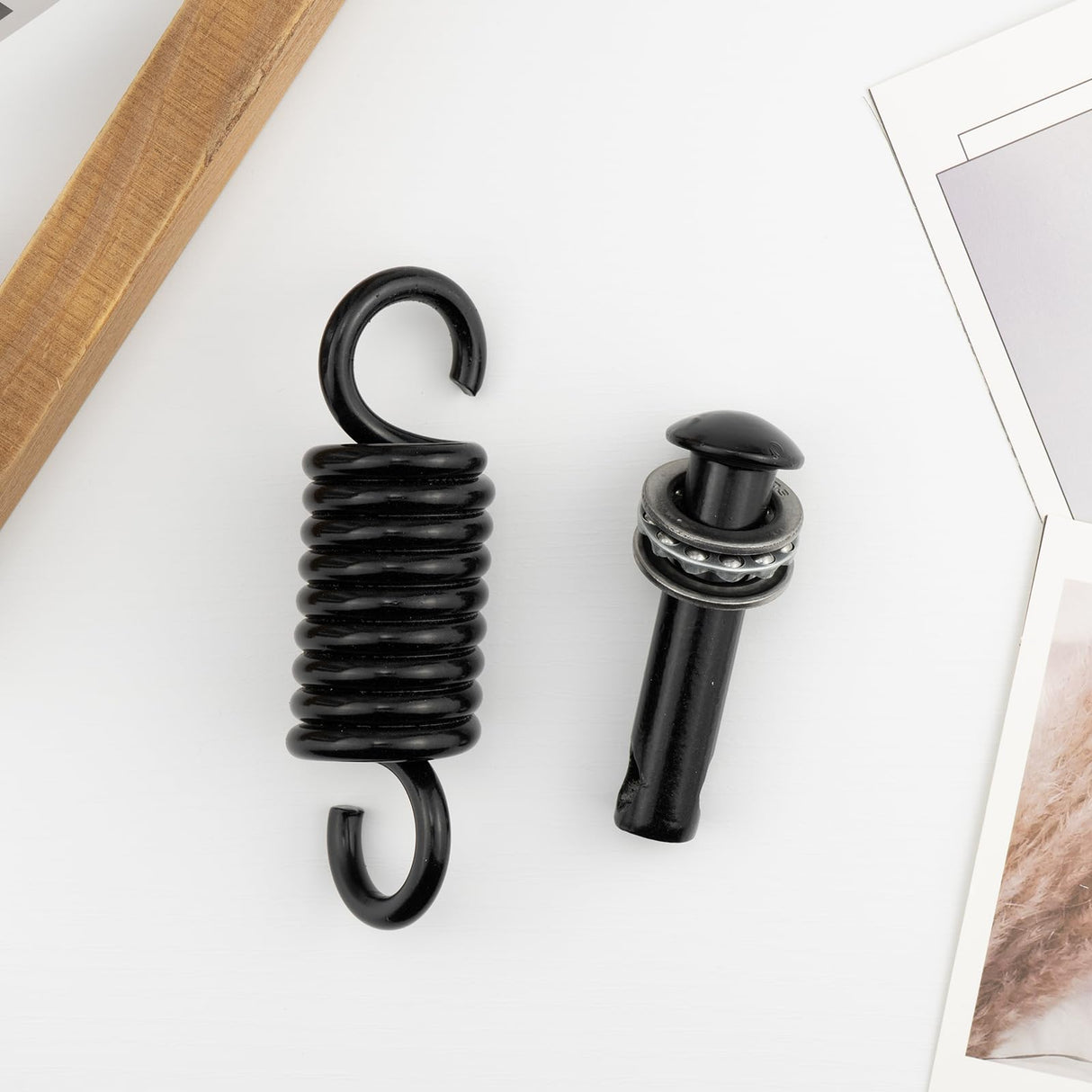 Hammock Chair Ultimate Hanging Kit by JPKTA - 500lbs Capacity Egg Hammock Chair Spring Hook and Pin Plug Hardware Black for Hanging Basket Chairs Hammock and Porch Swings Replacement Parts JPKTA