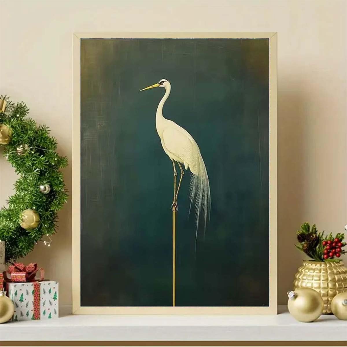 5D Bird Diamond Painting Kits for Adults Beginner,Diamond Art Kits for White Crane,DIY Round Full Drill Diamond Dots Paintings with Gem Art Crafts for Home Wall Decor 12X16 Inch GEMFAMILY