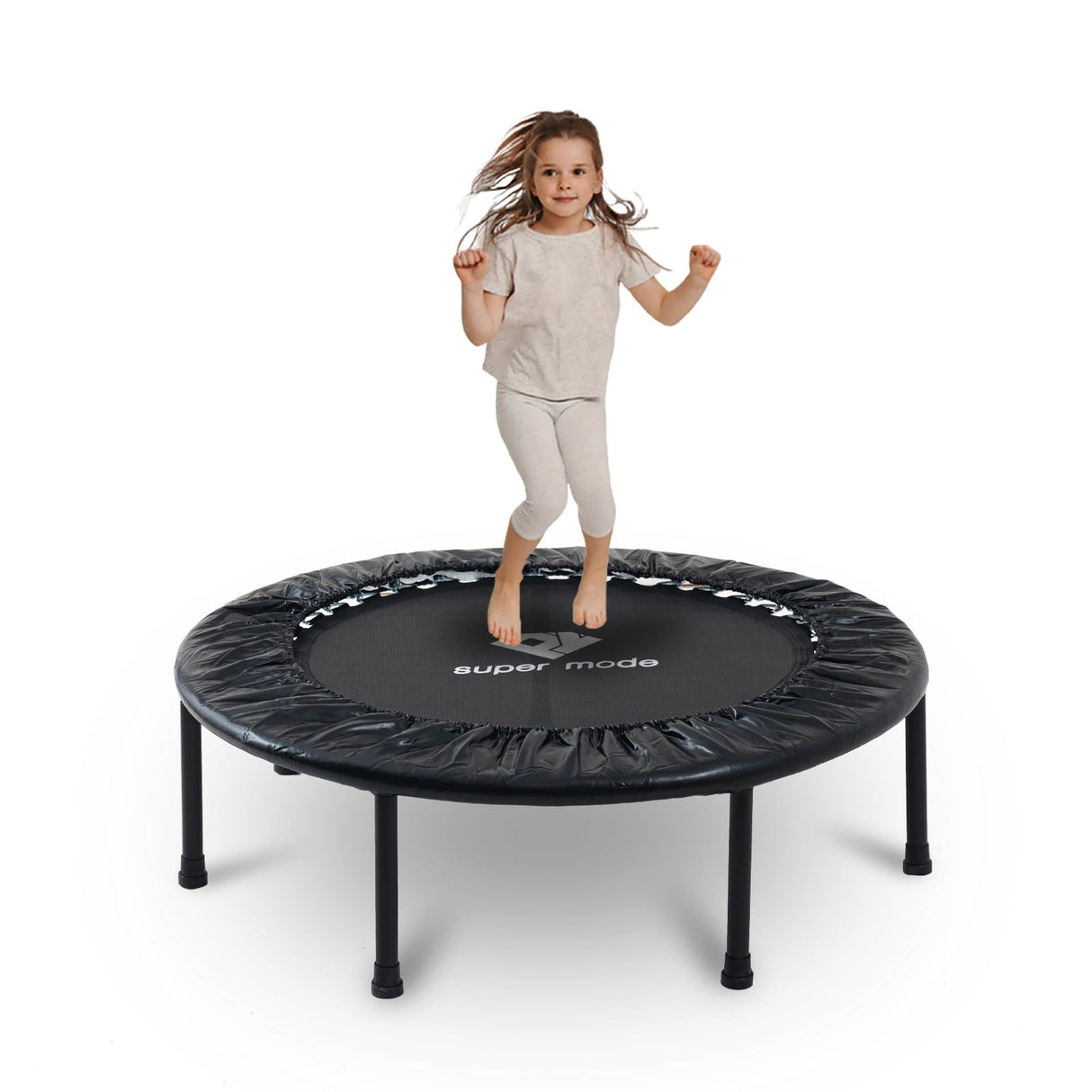 36 Inch Mini ToddlerTrampoline for Kids Ages Over 6 Max Load 170lbs Indoor Small Rebounder Trampoline Gifts for Kids Toddler Trampoline with Safe Cover Black PY SUPER MODE