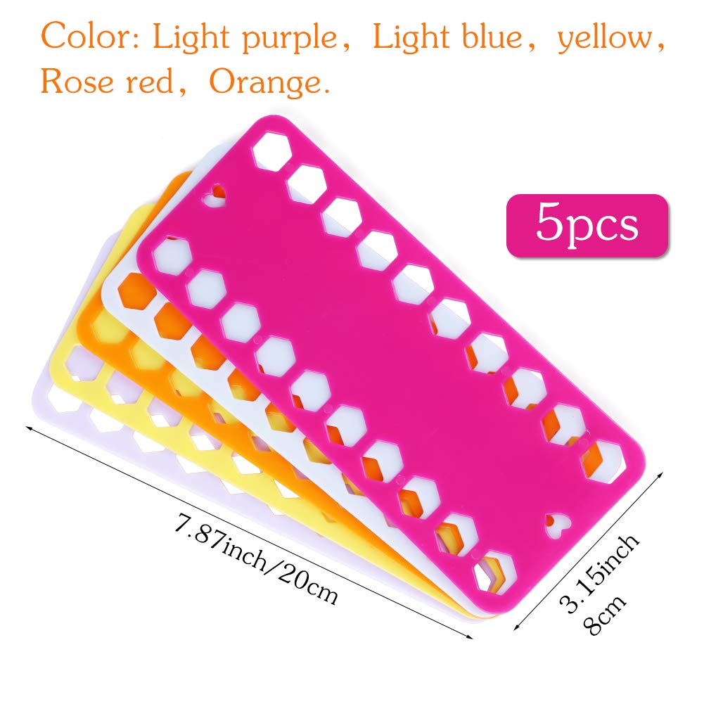 5 Color Plastic Floss Bobbin, Plastic Sewing Thread Winding Plate Board Card for Cross Stitch Embroidery Thread Bobbins Organizer Craft DIY Sewing Storage LOKUNN