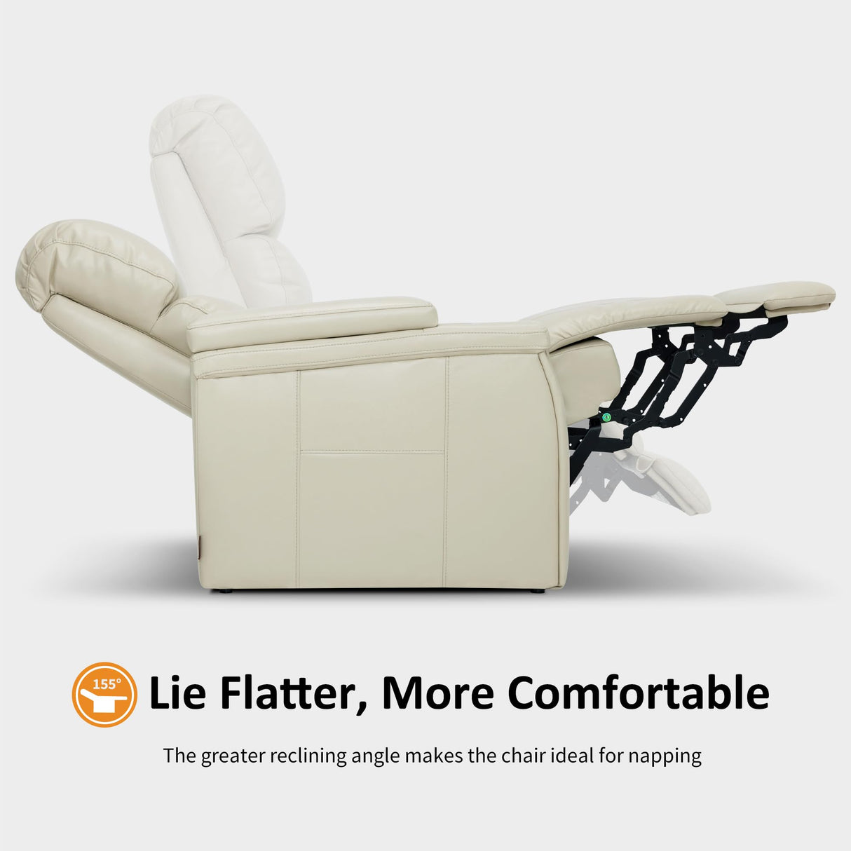 MCombo Triple Motors Power Recliner Chair with Power Headrest & Lumbar Support for Living Room, Home Theater Seating with Armrest Storage, Tray Table and Dual Charging Ports HTS708 (Beige) MCombo