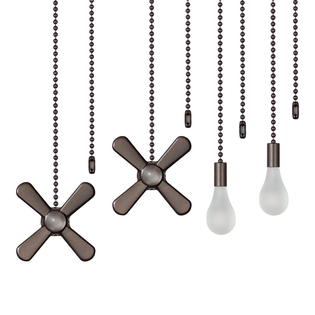 Ceiling Fan Pull Chain , Including 4Pcs Beaded Ball Fan Pull Chain Pendant, Extra 8Pcs Pull Loop Connectors, 2Pcs 36 inches Fan Pull Chain Extension. (Oil Rubbed Bronze) LDCREEE