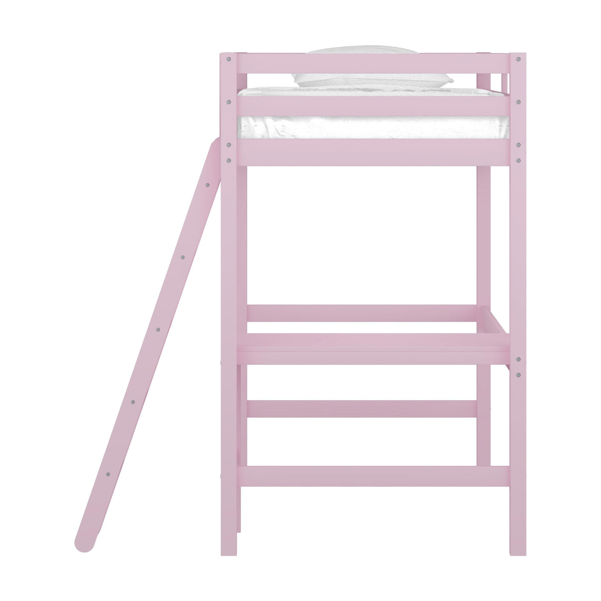 Hillsdale Caspian Wood Twin Loft Bed, Pink Hillsdale