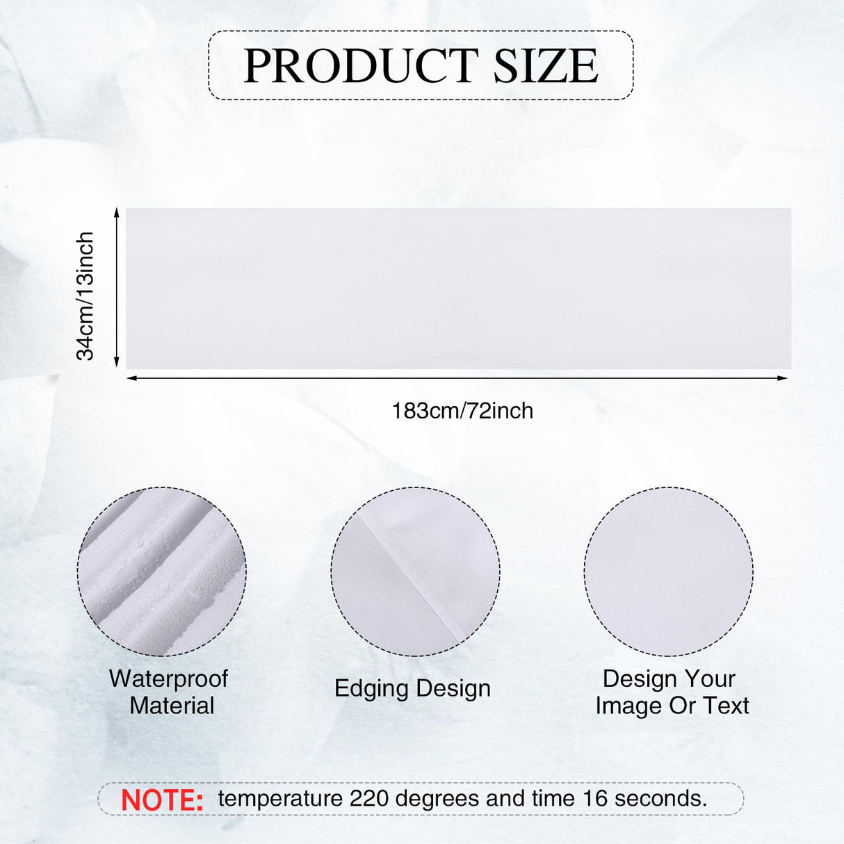 Breling 2 Pcs Sublimation Table Runner Heat Transfer 13 x 72 Inch Table Cover Waterproof White Table Runner Machine Washable Twill Blanks Table Banner for Birthday Wedding Party Banquet Restaurant Breling