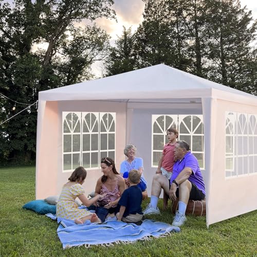 Outvita Outdoor Party Tent, Patio Canopy Tent Gazebo with Removable Sidewalls Instant Event Tent for Cater Events Wedding Birthday Pavilion Beach BBQ (10'x10') Outvita