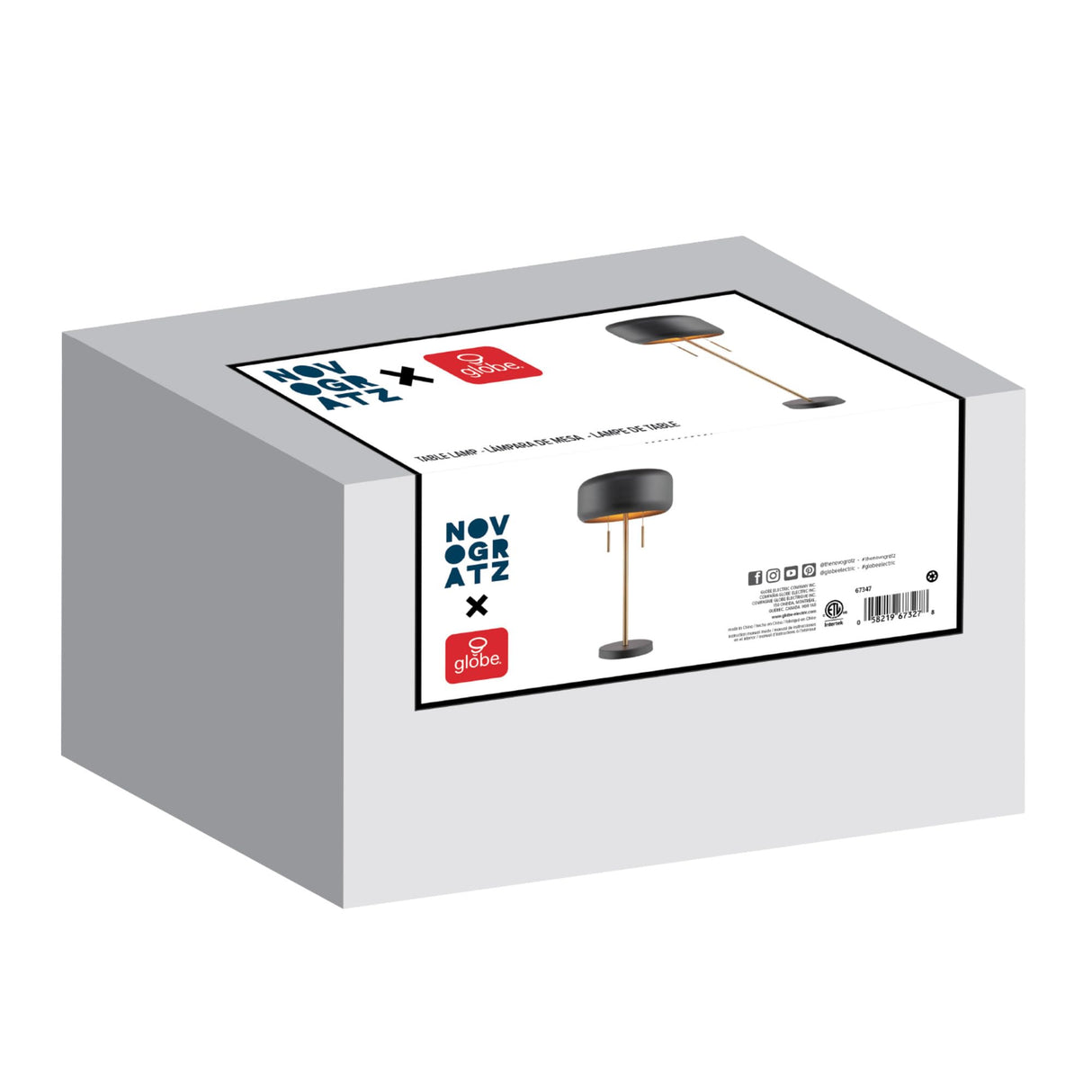 Globe Electric 67347 22" 2-Light Table Lamp, Metallic Dark Gray, Table Lamp for Living Room, Dual Pull Chains, Lamps for Bedrooms, Nightstand, Room Décor, Home Improvement, Home Office Accessories Globe Electric