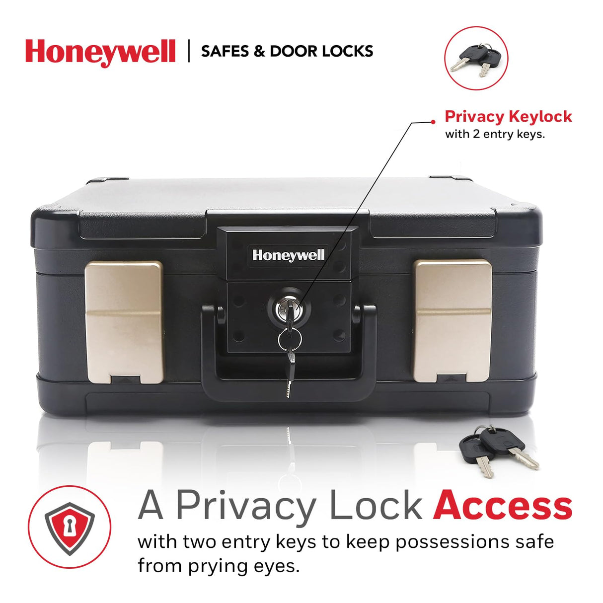 Honeywell Safes & Door Locks LHLP1103G 30 Minute Fire Safe Waterproof Safe Box Chest with Carry Handle, Medium, 1103, Black, 7.3 litre Honeywell Safes & Door Locks