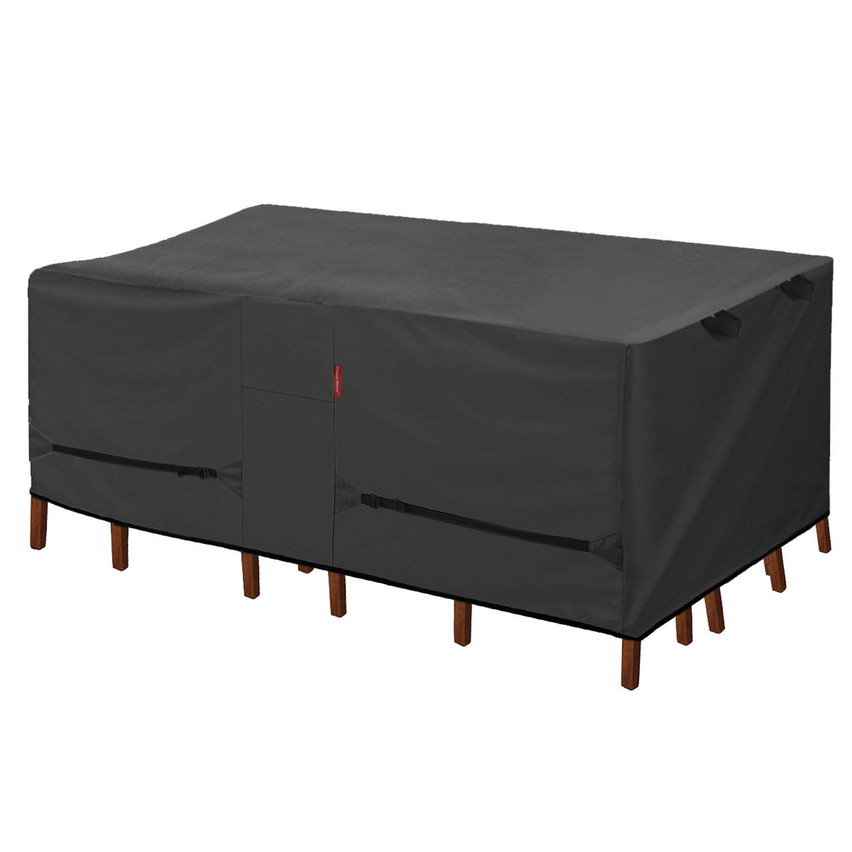 Porch Shield Patio Table Cover - Waterproof Outdoor Dining Table and Chairs Furniture Set Cover Rectangular - 125 x 73 inch, Black Porch Shield