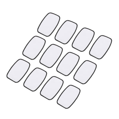 MECCANIXITY 30pcs Sublimation Patch Blank, 10x6cm/3.94x2.36 inch Fabric Iron-on Blank Heat Transfer Repair Patch for DIY Crafts Caps Clothes, White with Black Border