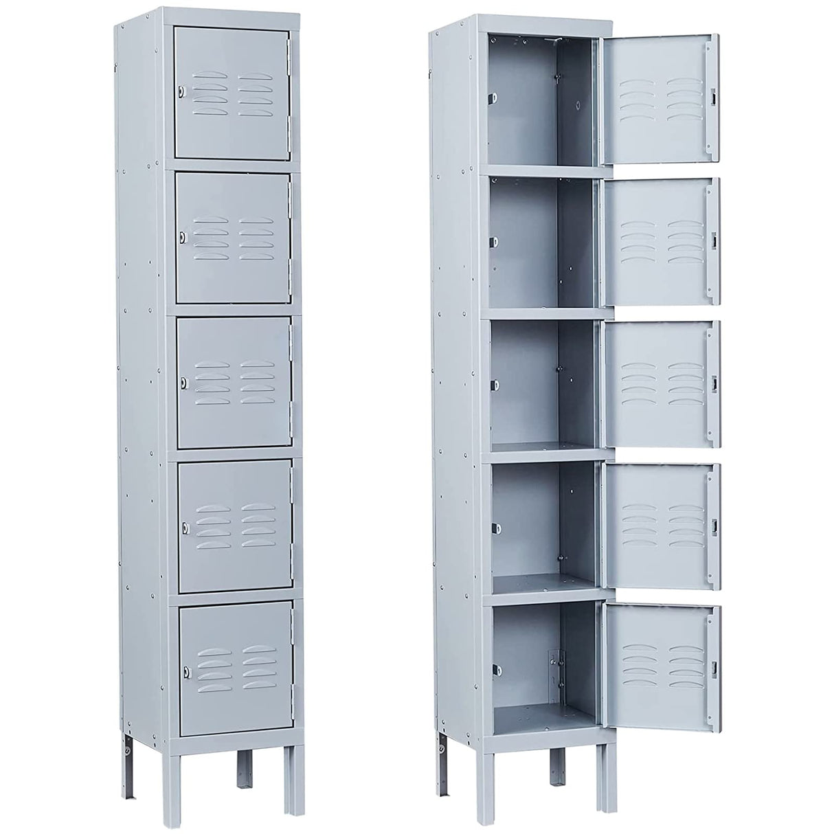 SISESOL Metal Locker Organizer for Work 66" Cabinets with Doors, Tall Narrow Storage Cabinet - Locker Storage Cabinets for School, Gym, Home, Office, Garage SISESOL