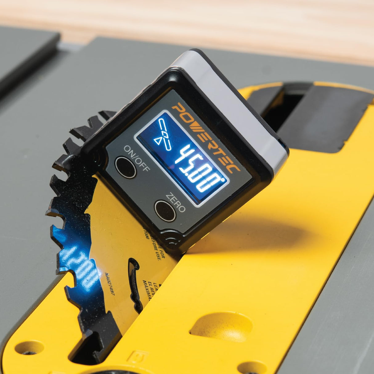 POWERTEC 71828 Table Saw Angle Gauge, Digital Angle Finder Protractor, Digital Level Box, 1 Pack, Digital Angle Gauge for Woodworking, Table Saw, Miter Saw POWERTEC