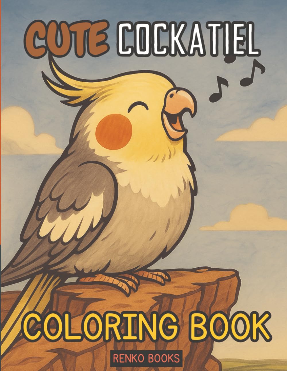 Cute Cockatiel Coloring Book: Fun Crested Parrot and Bird in Beautiful Scenes, and Feather Patterns to Color, Relaxing and Stress Relief Activities ... Artistic Skills and Focusing Exercises Majosta