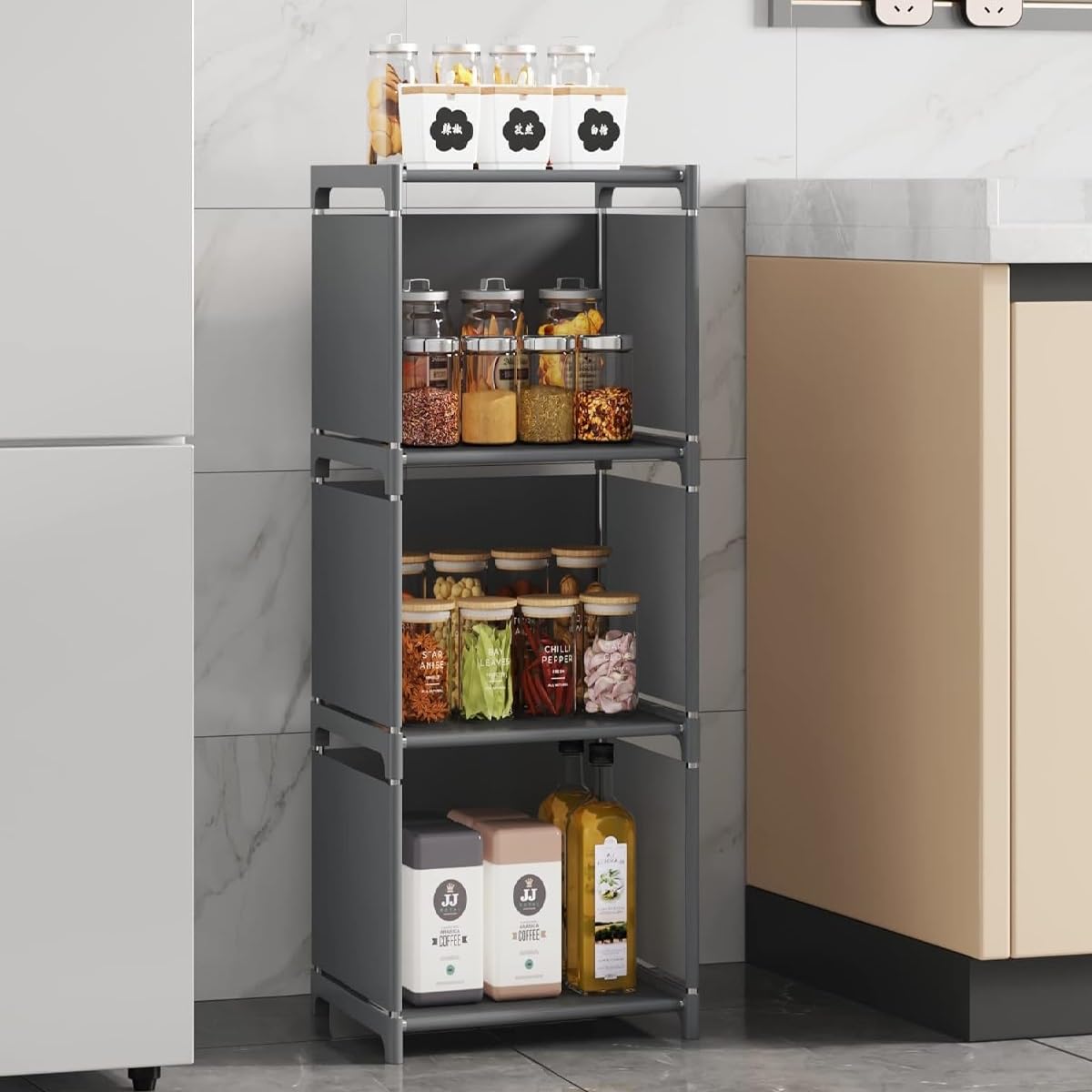 RIIPOO Versatile 3-Cube Storage Organizer Shelves for Bedroom Closet, Space-Saving 4-Layer Bookshelf | Compact Bookcase Unit Ideal for Small Spaces RIIPOO