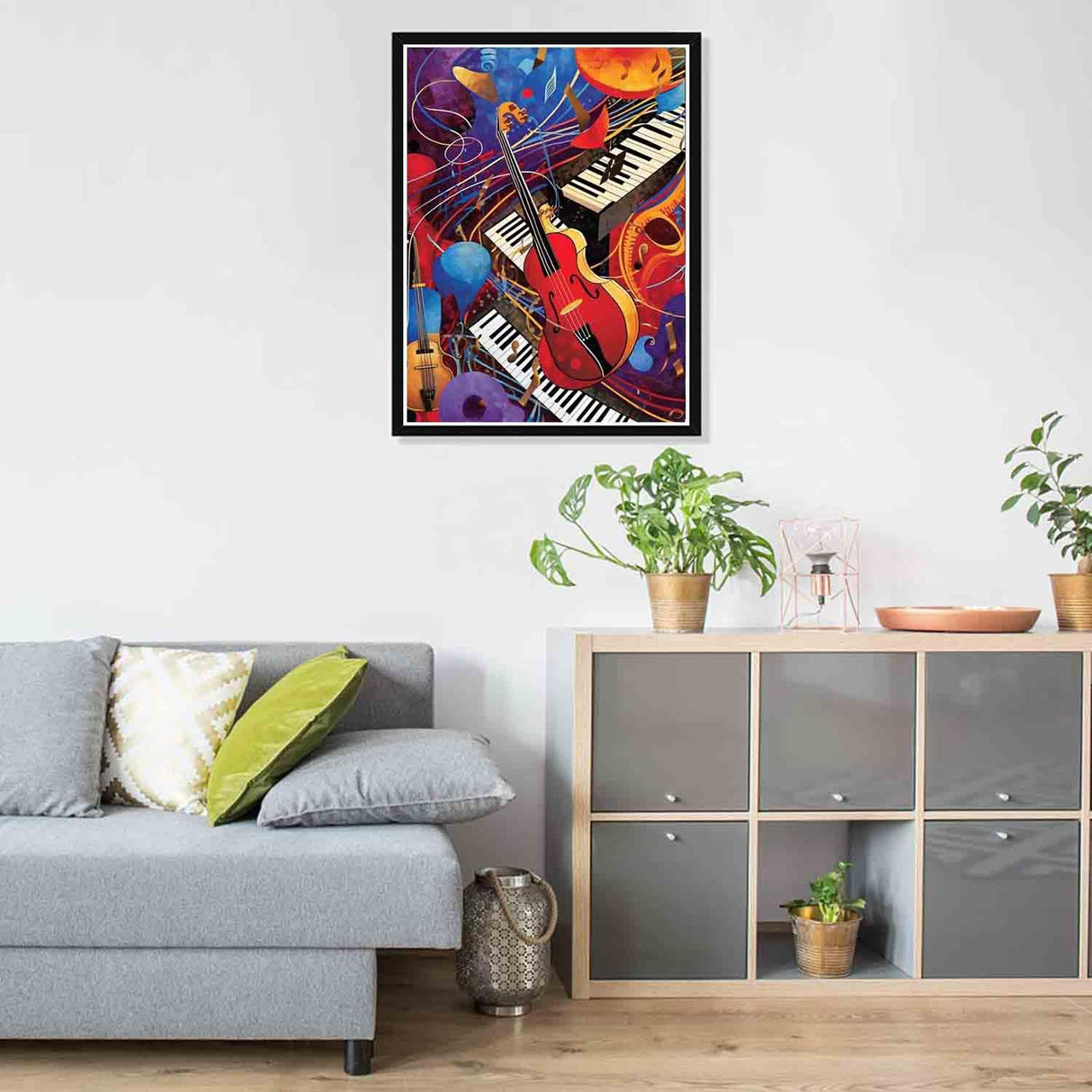 Pavemlo 5D Diamond Art Kits for Adults Guitar Piano, Full Drill Diamond Art Musical Notes Pictures Paint with Diamonds, DIY Cross Stitch Jewel Art Rhinestone Craft for Home Wall Decor 12X16 in Pavemlo