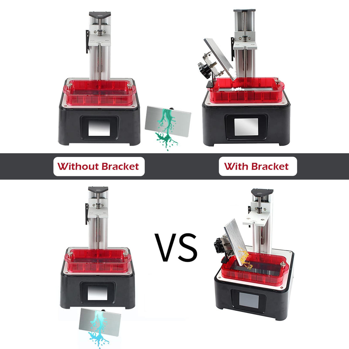 3D Printer Drip Holder, 3D Printer Drip Stand Resin Vat, UV Resin Pallet Bracket, for Sonic Mini and Most 5.5in 6in LCD 3D Printers Acogedor