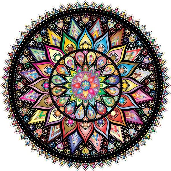 Huacan Mandala Diamond Painting Kits AB Diamond Art Kits for Adults Beginner 5D Full Drill Round Diamond Dots Painting with Diamond Gift 11.8x11.8inch/30x30cm Huacan