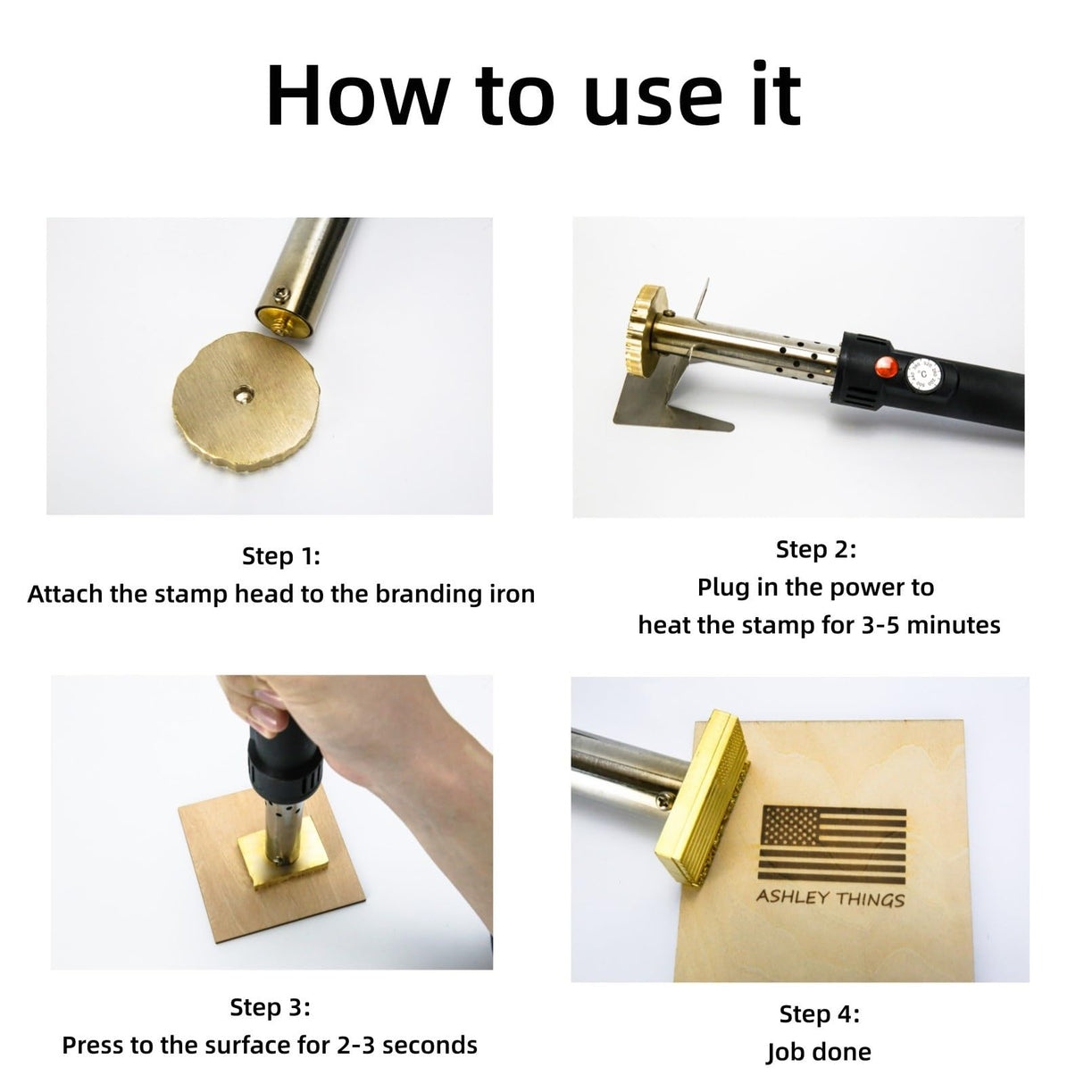 Customisable Temperature-Controlled Electric Branding Iron for Wood and Leather Ashley0921-custom personalized stamps-