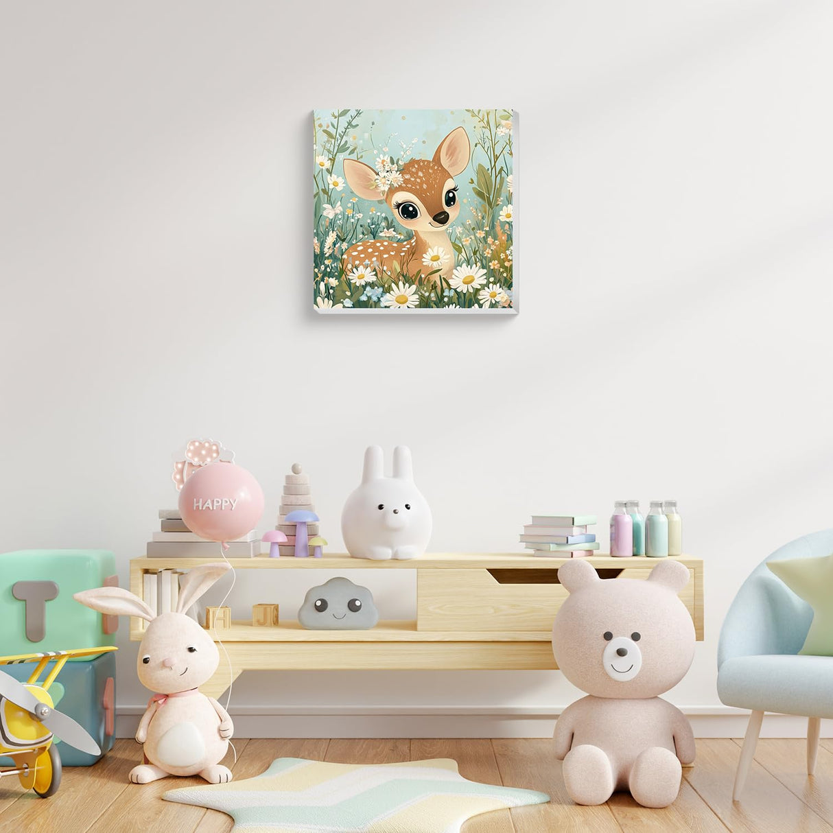 Aestalrcus Paint by Numbers Kit for Kids with Frame, Deer Paint by Numbers for Kids Ages 4-8-12,DIY Acrylic Oil Painting for Home Wall Decor Gift 8 x 8 Inch (with Frame Easel) Aestalrcus