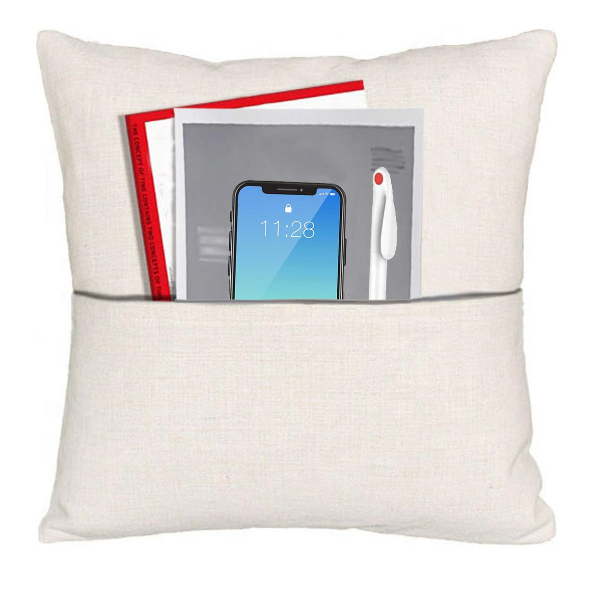 CALCA 10 Pack Pocket Pillow Cases Cover 17.72"x17.72" Sublimation Blanks Linen Pocket Pillowcase Cushion Covers for Heat Transfer DIY CALCA