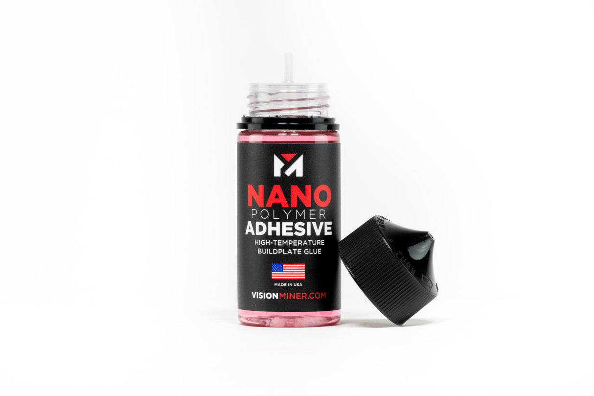Nano Polymer Adhesive (50ml) - Ultimate 3D Printing Bed & Build Plate Adhesion - No Mess, Non-Toxic, Works for PLA, ABS, PEI, PEEK, Nylon, PC and More. Easy Application, Easy to Clean! Vision Miner