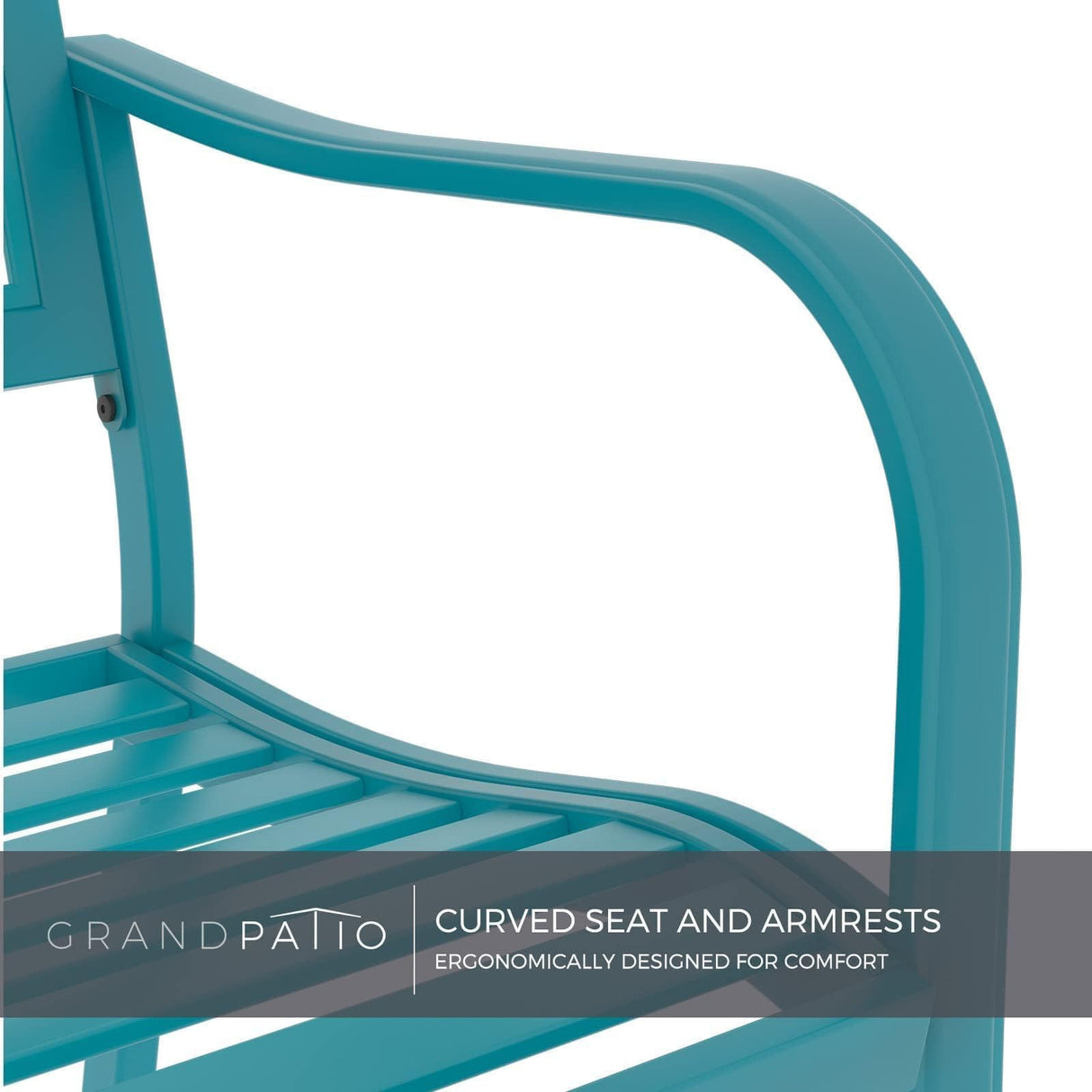 Grand patio 50" Outdoor Bench, Garden Benches with Anti-Rust Metal Powder Coated Frame, Patio Bench for Front Porch Park Outside Furniture Decor, Lake Shore Grand patio