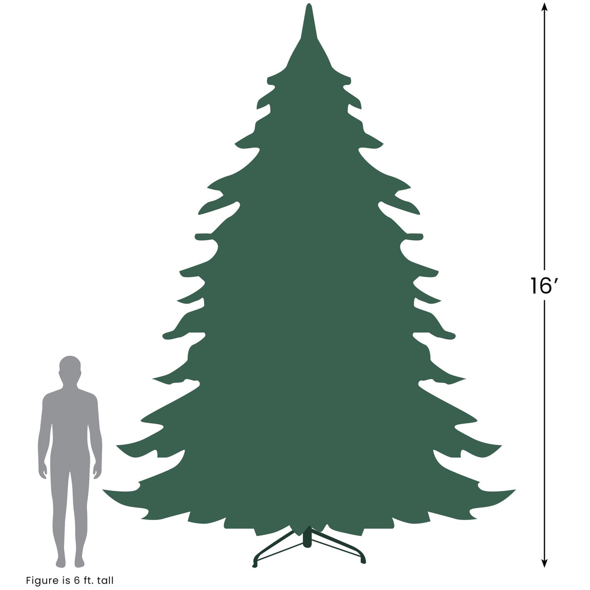 Pre-Lit Full Northern Pine Commercial Artificial Christmas Tree - 16' - Clear Lights Northlight