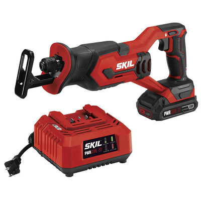 SKIL 20V Compact Reciprocating Saw Includes 2.0Ah PWR CORE 20 Lithium Battery and Charger - RS582902