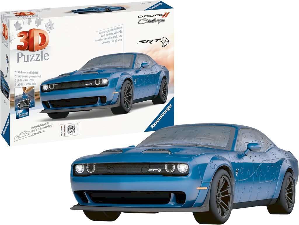 Ravensburger Dodge Challenger SRT® Hellcat Redeye Widebody 108 Piece 3D Jigsaw Puzzle for Kids and Adult - 11283 - Easy Click Technology Means Pieces Fit Together Perfectly Ravensburger