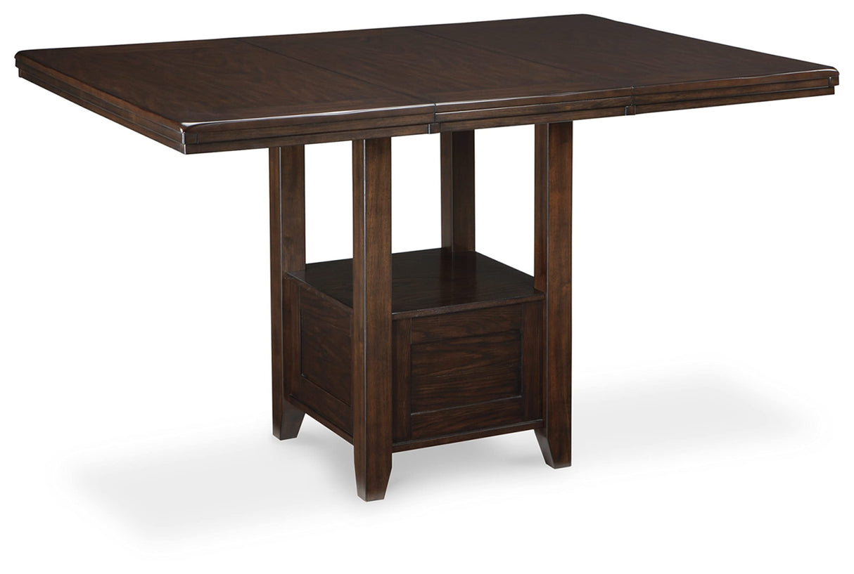 Signature Design by Ashley Haddigan Traditional Rectangular 36" Counter Height Dining Extension Table, Dark Brown Signature Design by Ashley