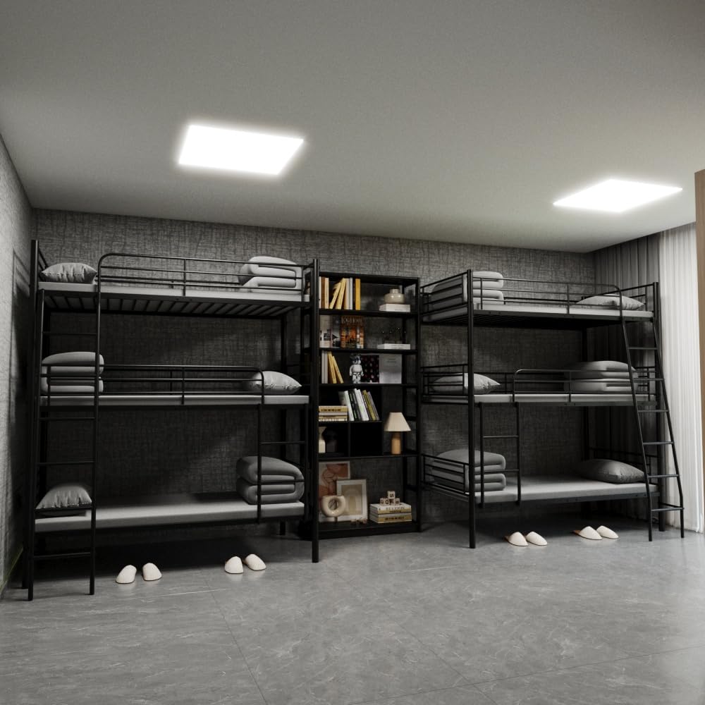 Bellemave Twin Triple Bunk Bed for 3, bunk Bed for 3 Person, 3 bunk beds for Kids/Adults/Teenagers, Black Bellemave