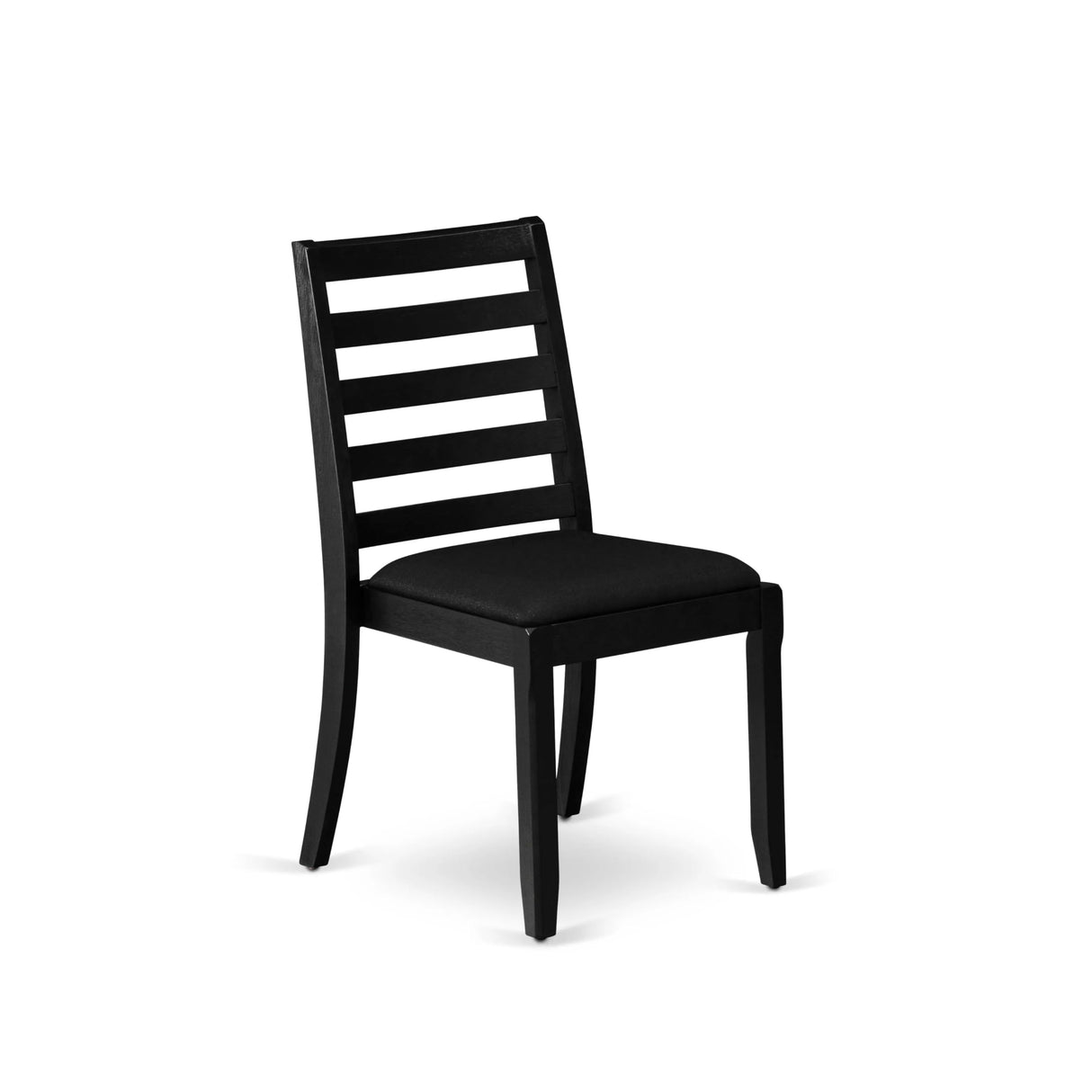 East West Furniture LGX19-BLK-24 -9 Piece Dining Set Includes a Rectangular Kitchen Table with Black Tabletop and 8 Stackable Polyester Fabric Chairs, Black East West Furniture