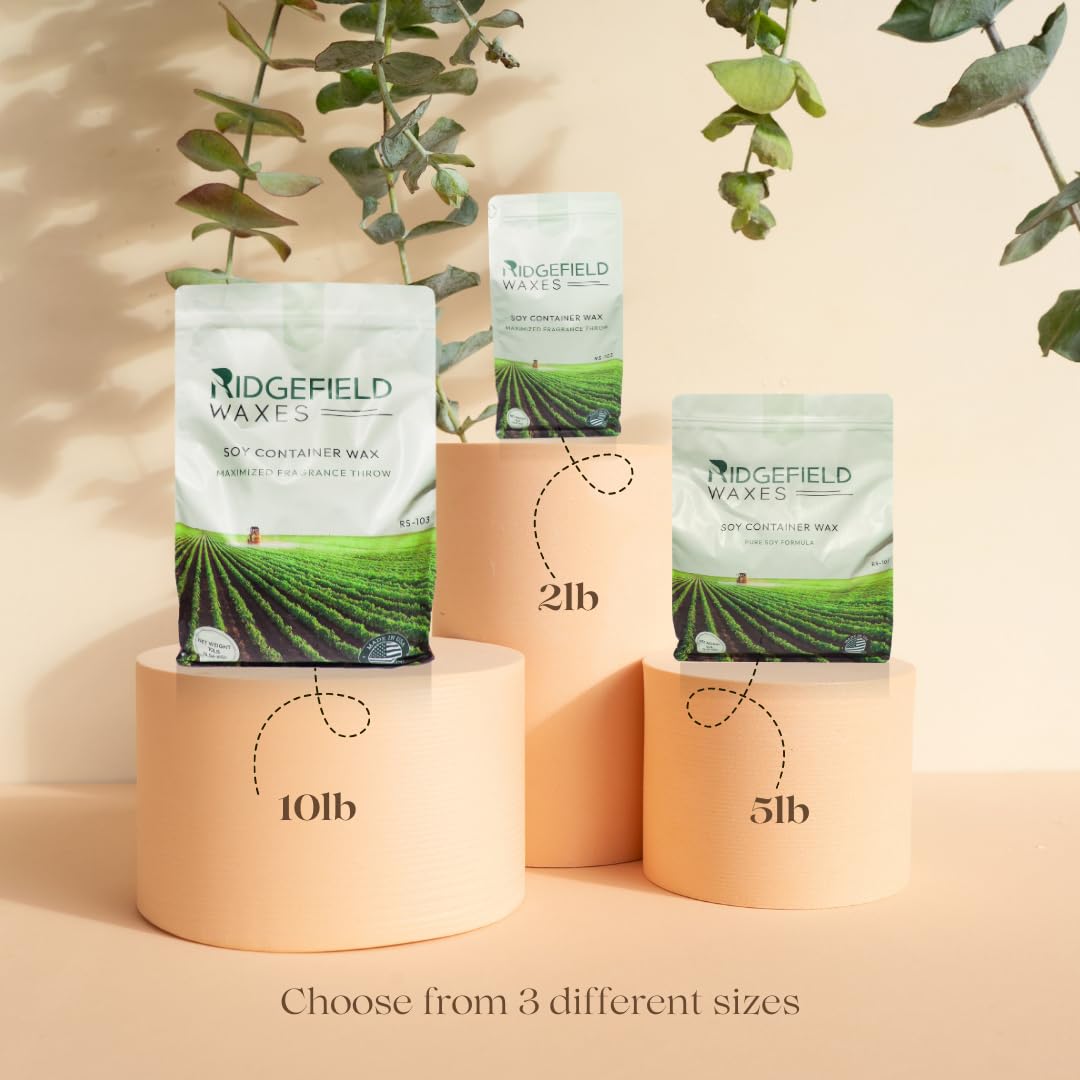 Ridgefield Waxes Enhanced Fragrance & Finish RS-102 All-Natural Soy Wax for Candle Making (10lb) Ridgefield Waxes