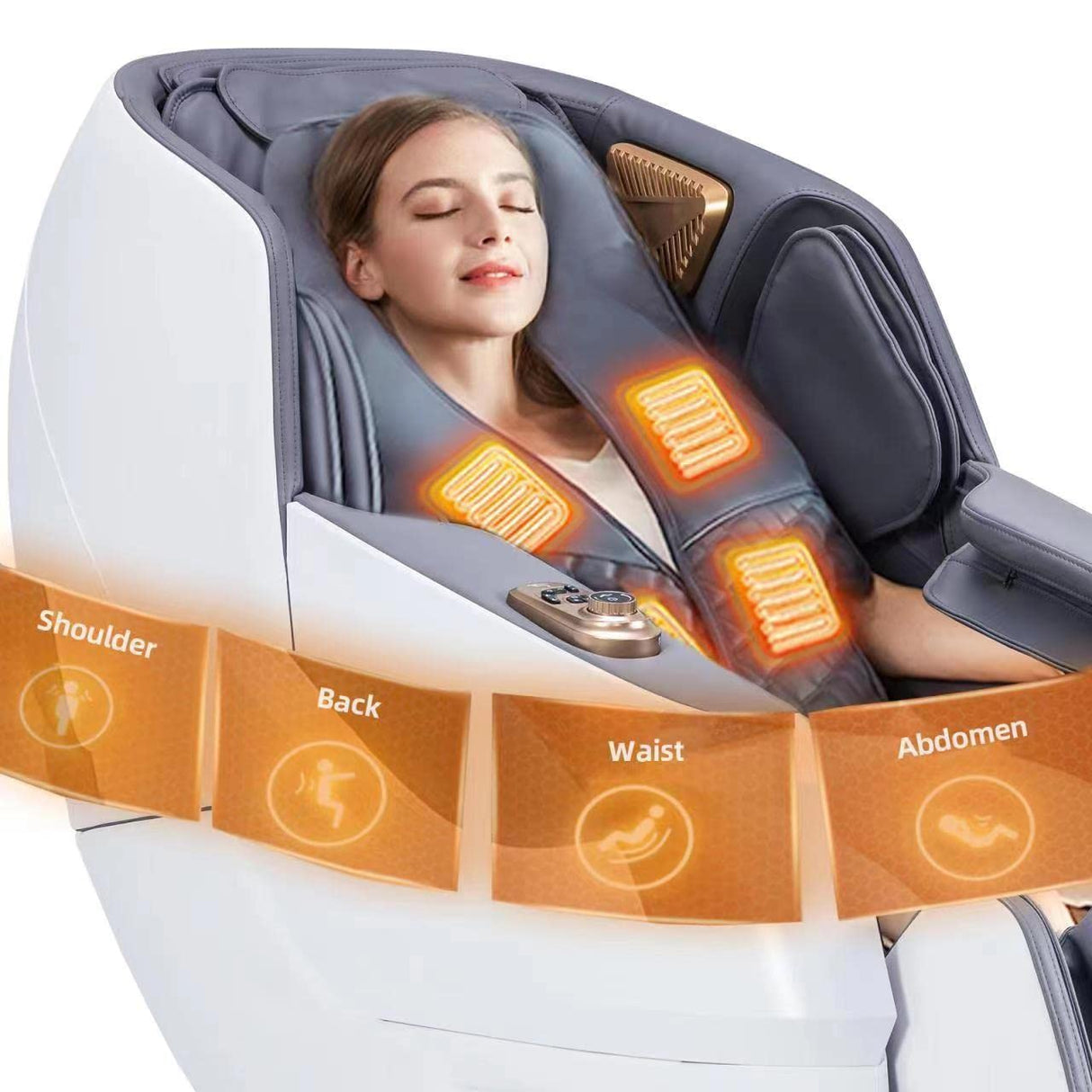 MassaMAX MT339 4D Massage Chair, Full Body Shiatsu Recliner with Electric Extendable Footrest, Zero Gravity, SL Track, Deep Yoga Stretch, 15 Modes, AI Voice Control, Foot Rollers, and Heating (White) MassaMAX