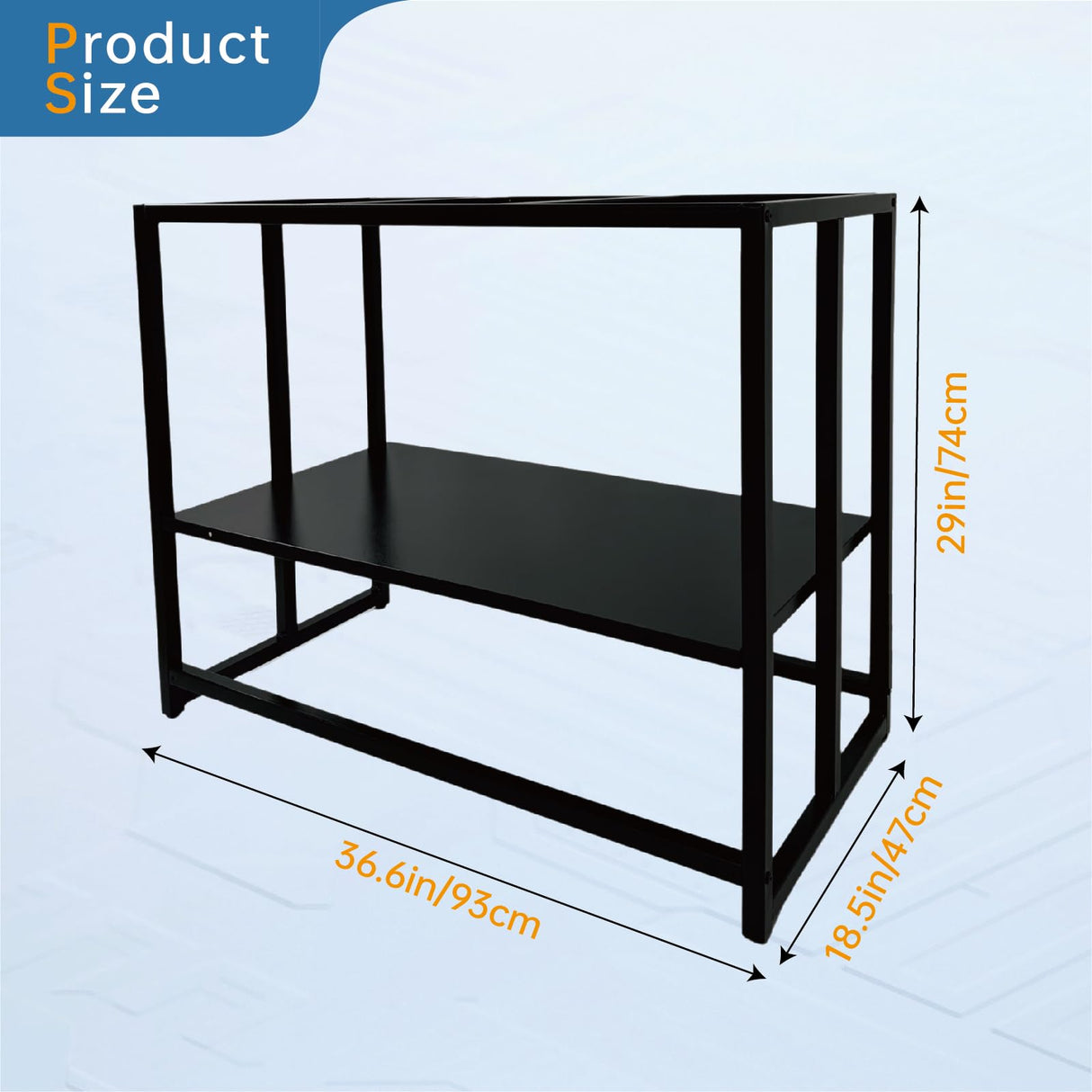 MEWSDEN Fish Tank Stand, 40 Gallon Heavy Duty Metal Aquarium Stands, Reptile Tank, Turtle Tank, Breeder Tank Stand, Fish Tank and Stand Combo Set (Black, 36.5"x18.5"x29.5") MEWSDEN